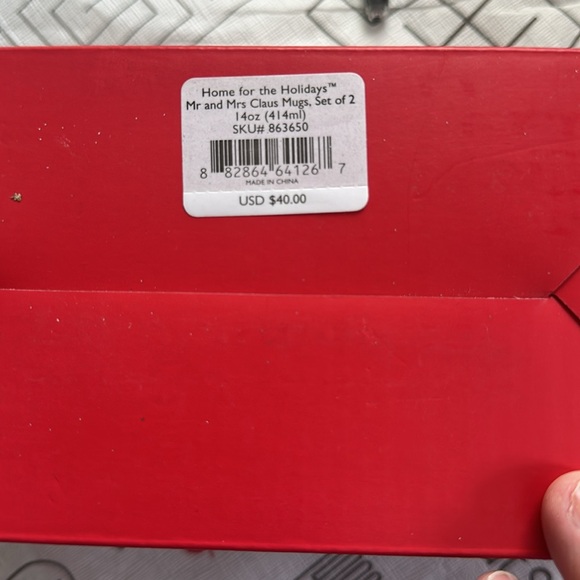 Lenox Mr. and Mrs. Holiday Mugs - Festive Red and White - Picture 2 of 2